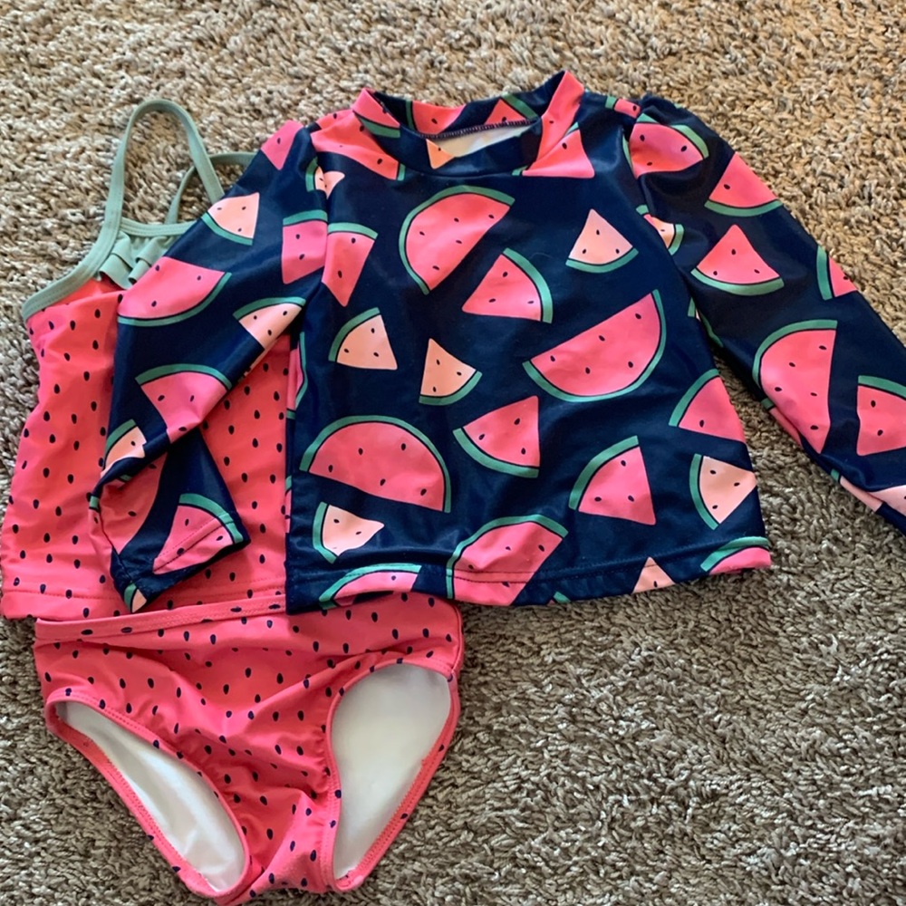 Carter’s toddler strawberry 3-piece swimsuit.